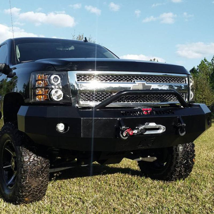 Iron Cross 22-515-07 Winch Front Bumper w/ Push Bar for Chevy Silverado 1500HD 2007-2013 - Gloss Black