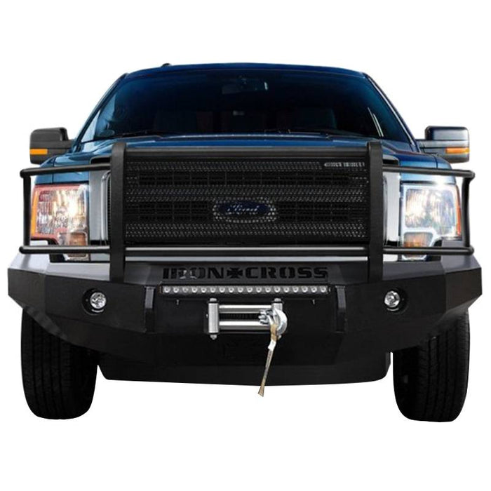 Iron Cross 24-415-09 Winch Front Bumper w/ Grille Guard for Ford F150 2009-2014 - Gloss Black