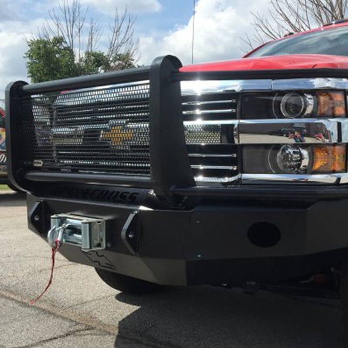 Iron Cross 24-525-15 Winch Front Bumper w/ Grille Guard for Chevy Silverado 2500HD/3500 2015-2019 - Gloss Black