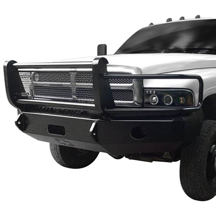 Iron Cross 24-615-97-MB Winch Front Bumper w/ Grille Guard for Dodge Ram 2500/3500 1997-2002 - Matte Black