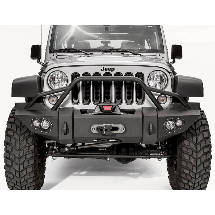 Fab Fours JK07-B1850-1 Lifestyle Winch Front Bumper w/ Pre-Runner Guard for Jeep Wrangler JK 2007-2018