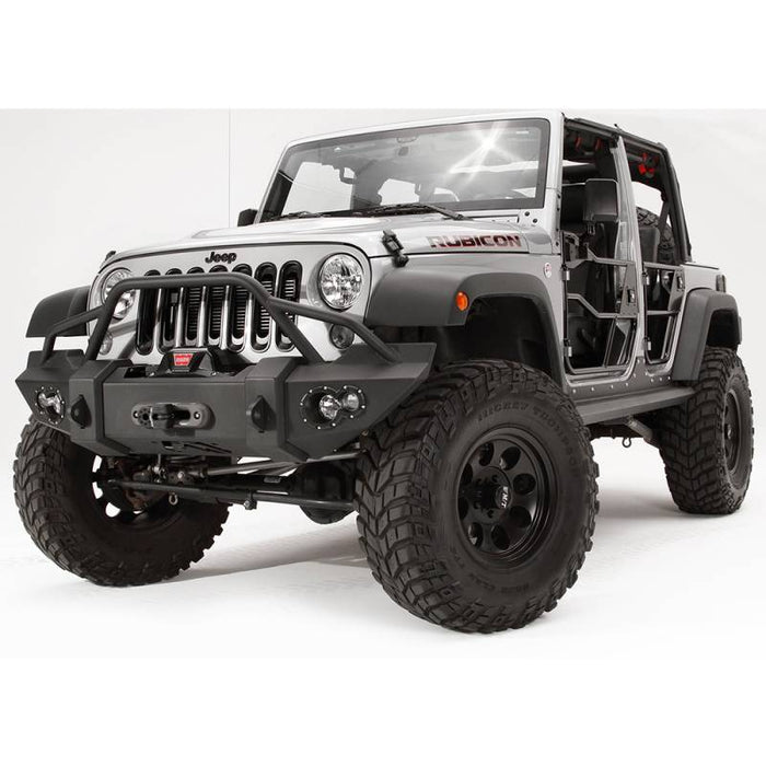 Fab Fours JK07-B1850-1 Lifestyle Winch Front Bumper w/ Pre-Runner Guard for Jeep Wrangler JK 2007-2018