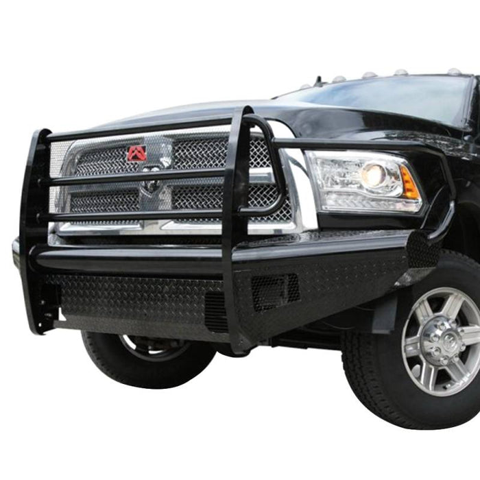 Fab Fours DR06-S1160-1 Black Steel Front Bumper w/ Full Grille Guard for Dodge Ram 2500 HD/3500 HD/4500 HD/5500 HD 2006-2009