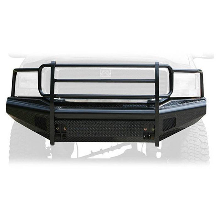 Fab Fours FS99-S1660-1 Black Steel Front Bumper w/ Full Grille Guard for Ford F250/F350 1999-2004