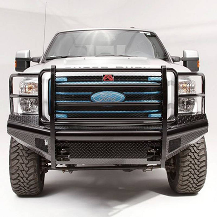 Fab Fours FS99-S1660-1 Black Steel Front Bumper w/ Full Grille Guard for Ford F250/F350 1999-2004