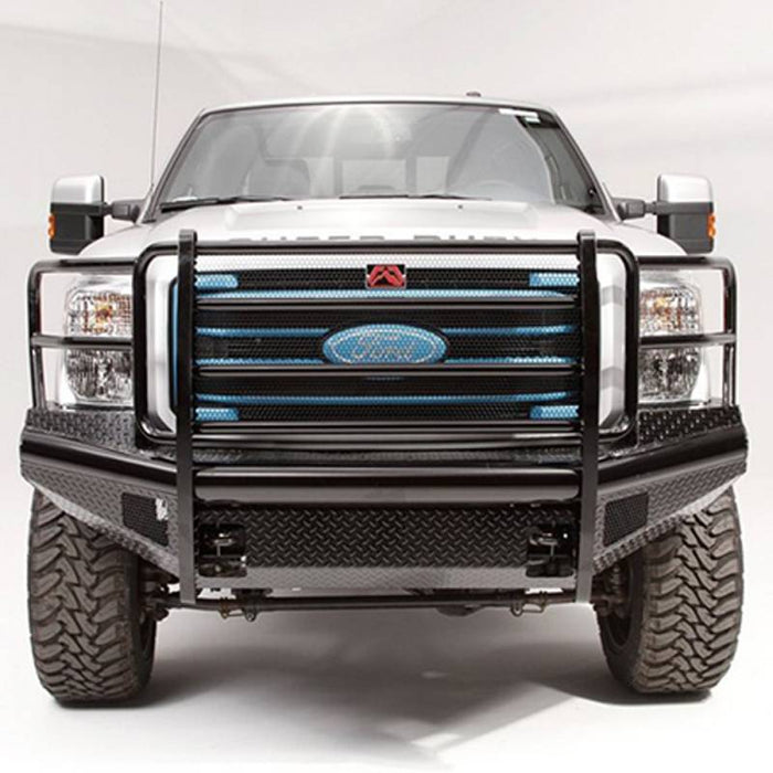 Fab Fours FS05-S1260-1 Black Steel Front Bumper w/ Full Grille Guard for Ford F250/F350 2005-2007