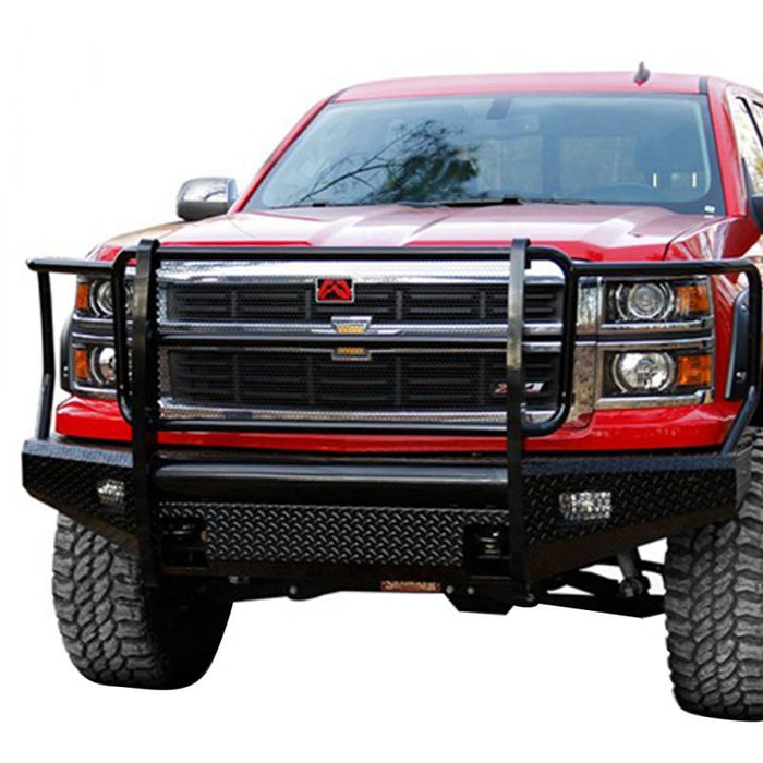 Fab Fours FS08-S1960-1 Black Steel Front Bumper w/ Full Grille Guard for Ford F250/F350 2008-2010