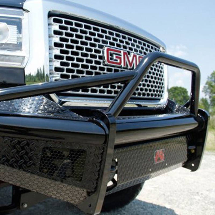 Fab Fours GM08-S2162-1 Black Steel Front Bumper w/ Pre-Runner Guard for GMC Sierra 2500HD/3500 2007-2010