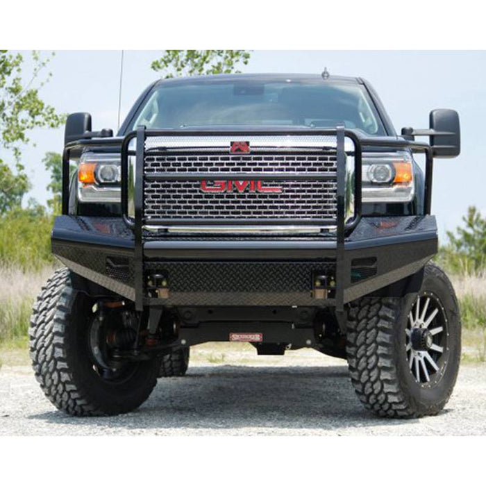 Fab Fours GM11-S2860-1 Black Steel Front Bumper w/ Full Grille Guard for GMC Sierra 2500HD/3500 2011-2014