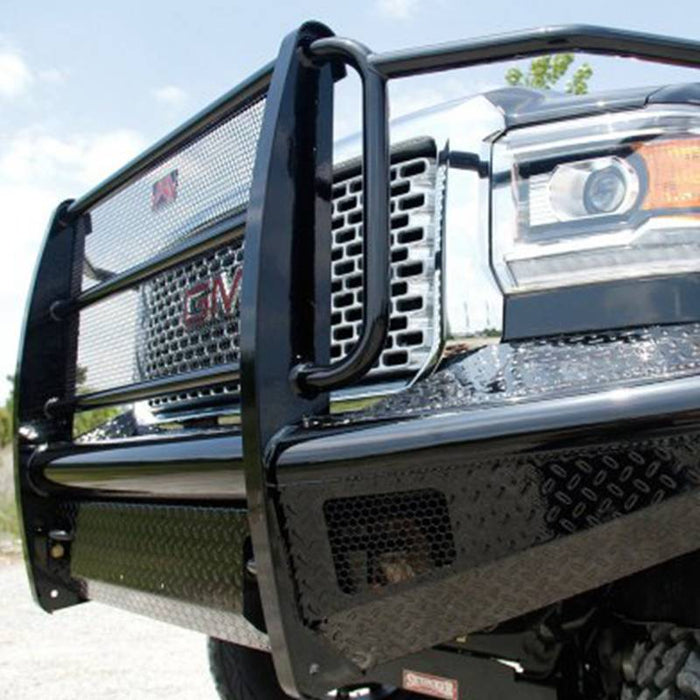 Fab Fours GM11-S2860-1 Black Steel Front Bumper w/ Full Grille Guard for GMC Sierra 2500HD/3500 2011-2014