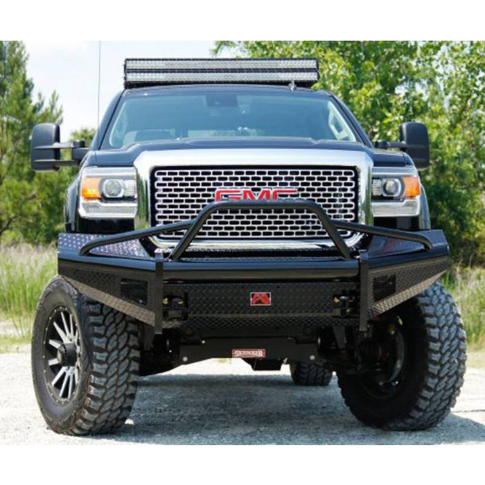 Fab Fours GM11-S2862-1 Black Steel Front Bumper w/ Pre-Runner Guard for GMC Sierra 2500HD/3500 2011-2014