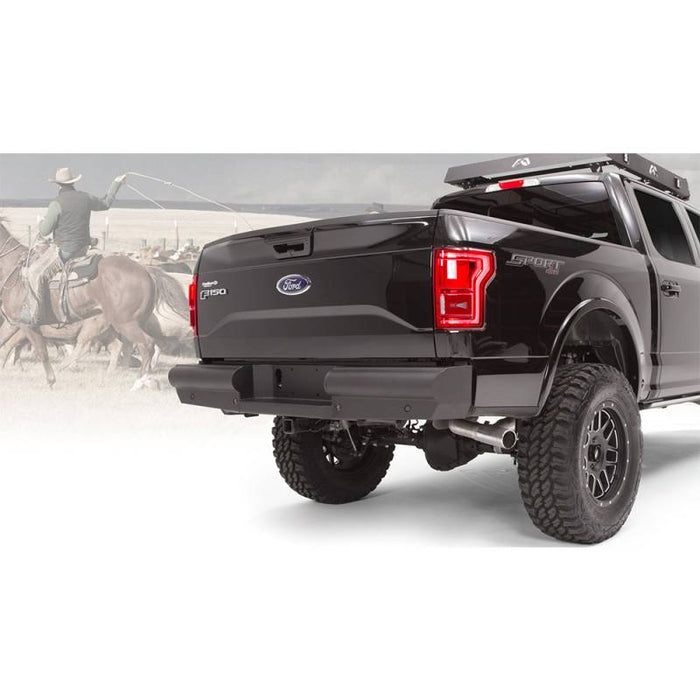 Fab Fours FF09-U1750-1 Black Steel Elite Smooth Rear Bumper for Ford F150 2009-2014