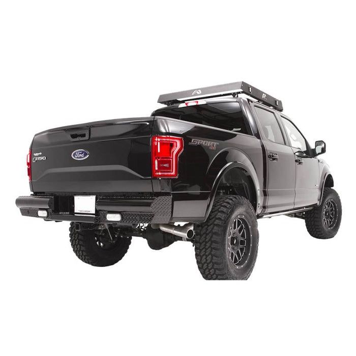 Fab Fours FF15-T3250-1 Black Steel Rear Bumper w/ Sensor Holes for Ford F150 2018-2020