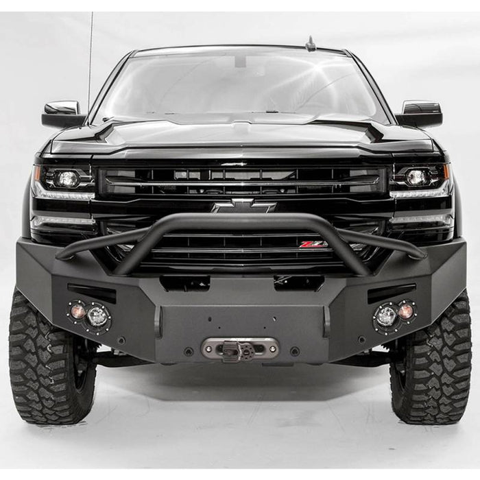 Fab Fours CS16-F3852-1 Winch Front Bumper w/ Pre-Runner Guard and Sensor Holes for Chevy Silverado 1500 2016-2018