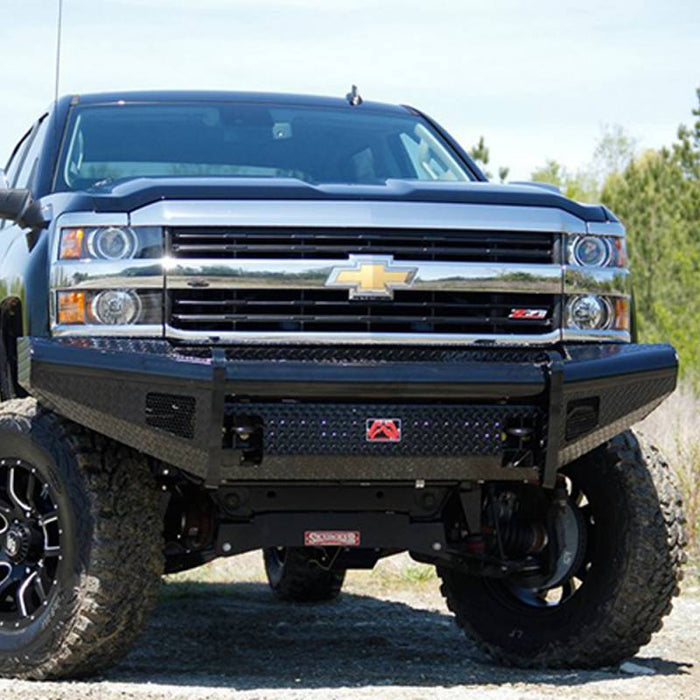 Fab Fours FS17-S4161-1 Black Steel Front Bumper for Ford F250/F350/F450/F550 2017-2022