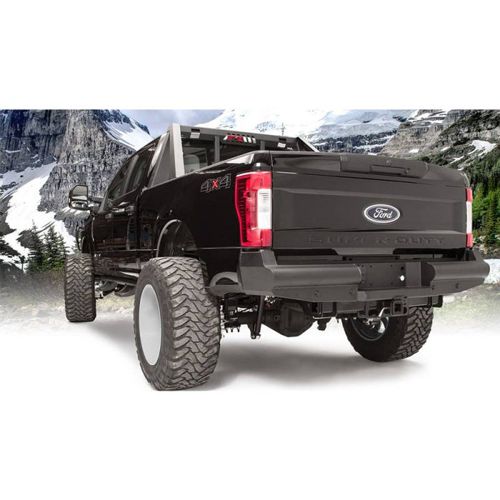 Fab Fours FS17-U4150-1 Black Steel Elite Smooth Rear Bumper for Ford F250/F350 2017-2022