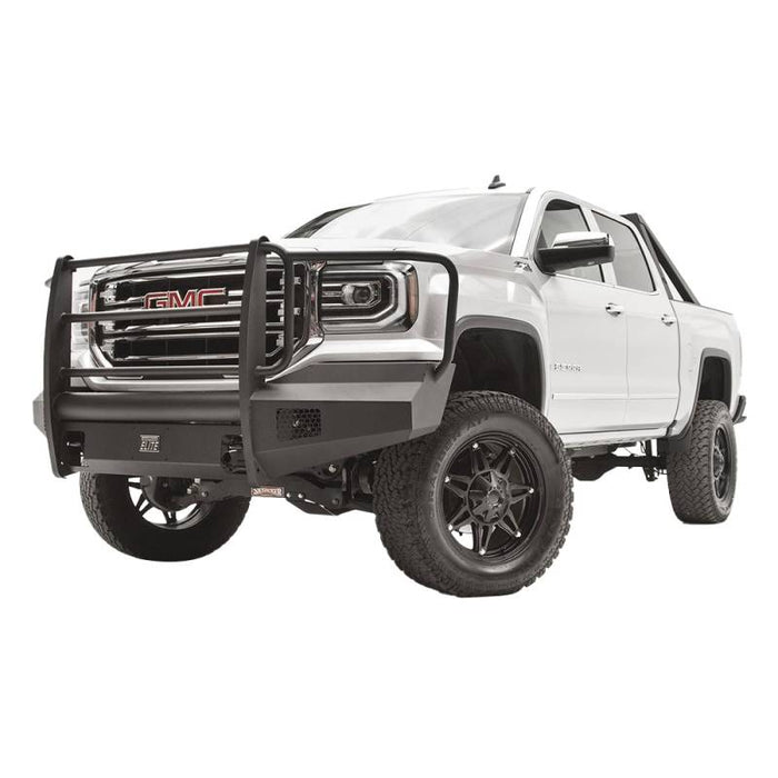 Fab Fours GS16-R3960-1 Black Steel Elite Smooth Front Bumper w/ Full Guard for GMC Sierra 1500 2016-2018