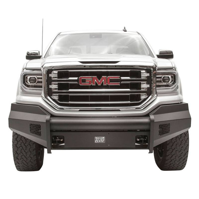 Fab Fours GS16-R3961-1 Black Steel Elite Smooth Front Bumper for GMC Sierra 1500 2016-2018