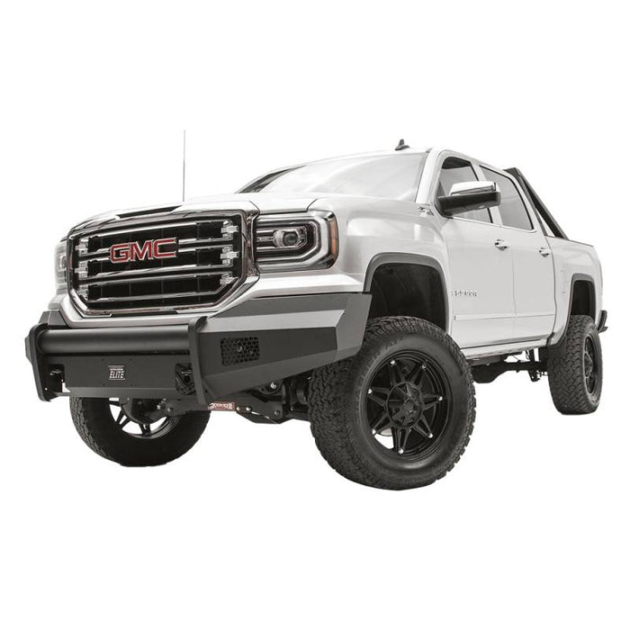 Fab Fours GS16-R3961-1 Black Steel Elite Smooth Front Bumper for GMC Sierra 1500 2016-2018