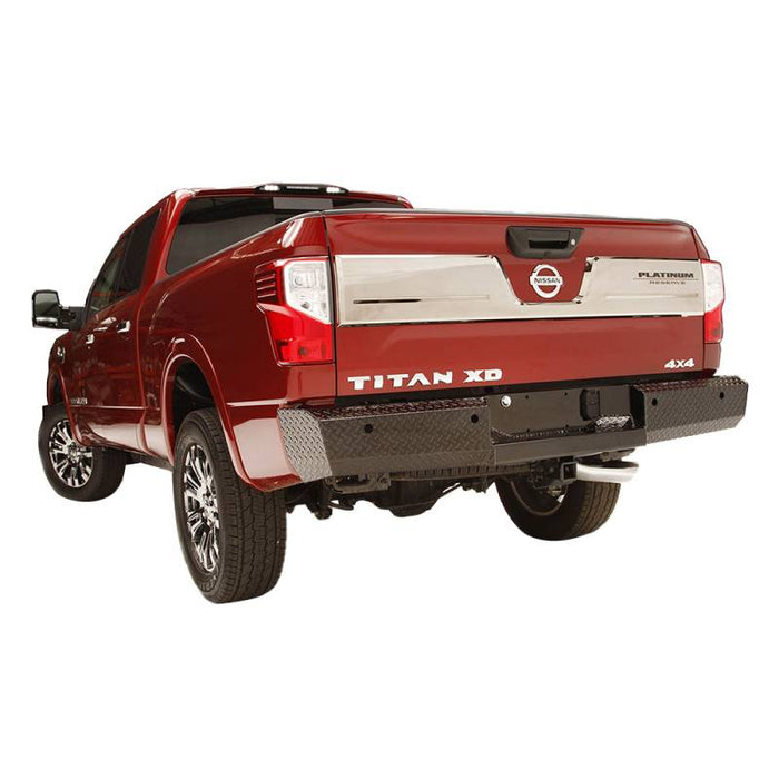 Fab Fours NT16-T3750-1 Black Steel Rear Bumper for Nissan Titan XD Only 2016-2021