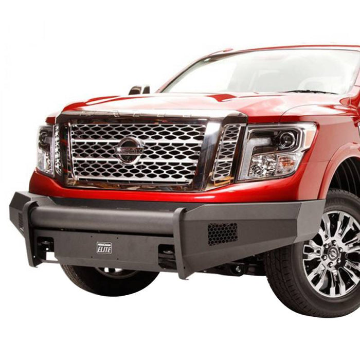 Fab Fours NT16-R3761-1 Black Steel Elite Smooth Front Bumper for Nissan Titan XD Only 2016-2021