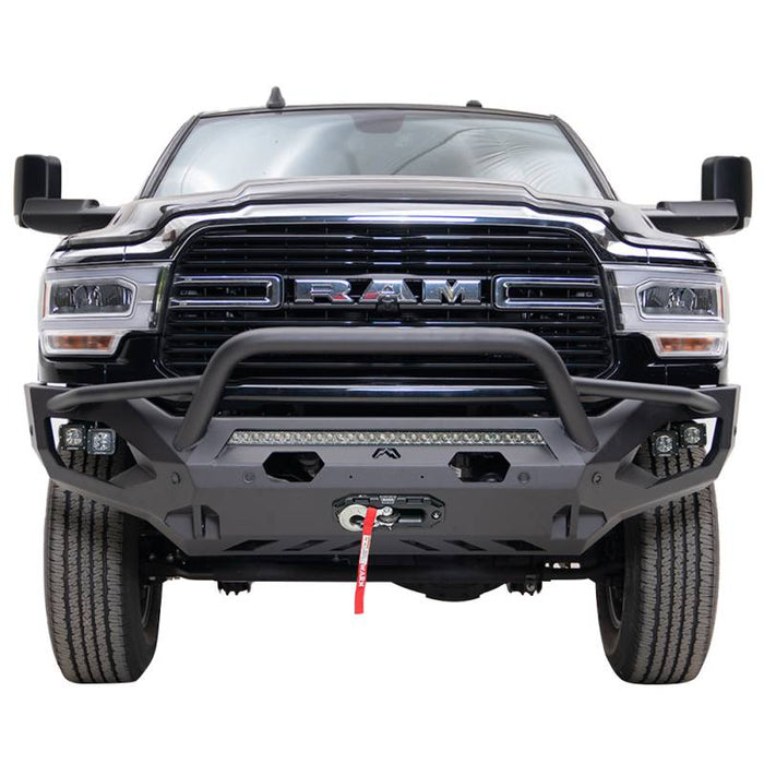 Fab Fours DR10-X2952-1 Matrix Front Bumper w/ Pre-Runner Guard and Sensor Holes for Dodge Ram 2500/3500/4500/5500 2010-2018