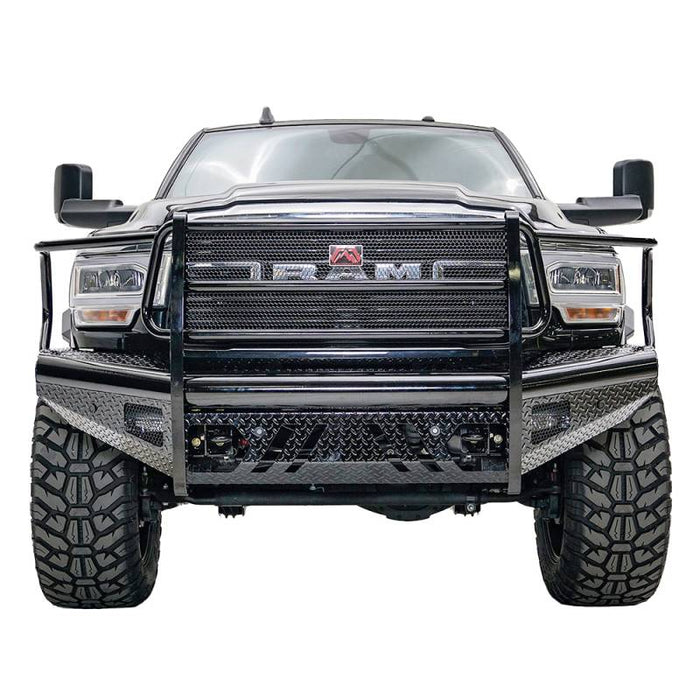 Fab Fours DR19-S4460-1 Black Steel Front Bumper w/ Full Grille Guard for Dodge Ram 2500/3500 2019-2022 New Body Style