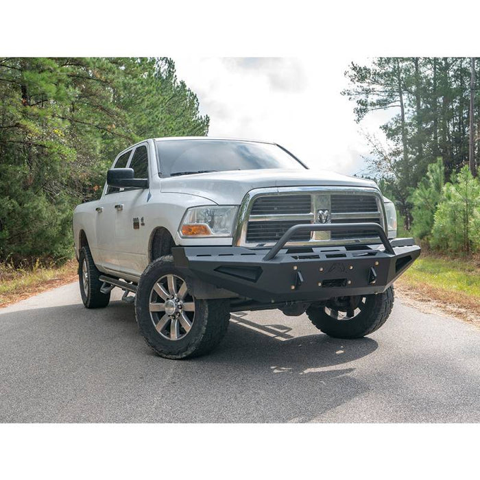 Fab Fours DR10-RS2962-1 Red Steel Front Bumper w/ Pre-Runner Guard for Dodge Ram 2500/3500/4500/5500 2010-2018