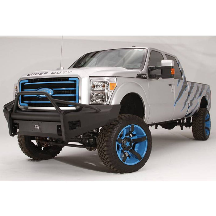 Fab Fours FS11-Q2562-1 Black Steel Elite Smooth Front Bumper w/ Pre-Runner Guard for Ford F250/F350/F450/F550 2011-2016