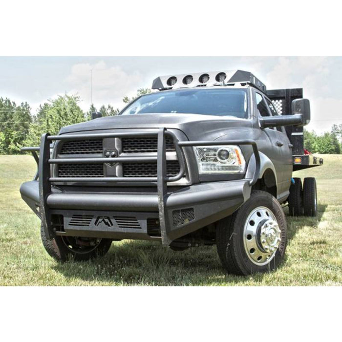 Fab Fours DR10-Q2960-1 Black Steel Elite Smooth Front Bumper w/ Full Guard for Dodge Ram 2500/3500/4500/5500 2010-2018