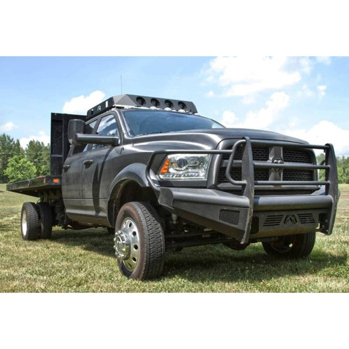 Fab Fours DR10-Q2960-1 Black Steel Elite Smooth Front Bumper w/ Full Guard for Dodge Ram 2500/3500/4500/5500 2010-2018