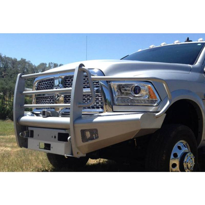 Fab Fours DR10-Q2960-1 Black Steel Elite Smooth Front Bumper w/ Full Guard for Dodge Ram 2500/3500/4500/5500 2010-2018