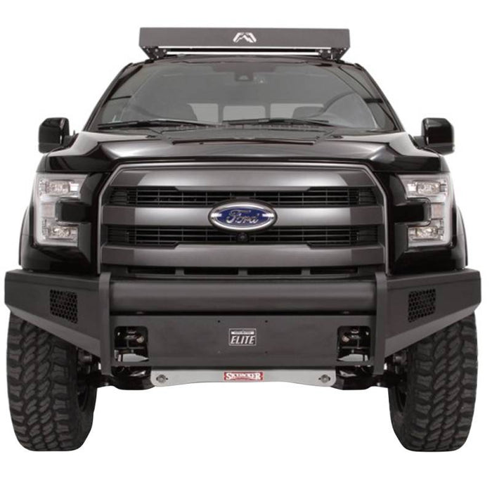 Fab Fours FF09-R1961-1 Black Steel Elite Smooth Front Bumper for Ford F150 2009-2014