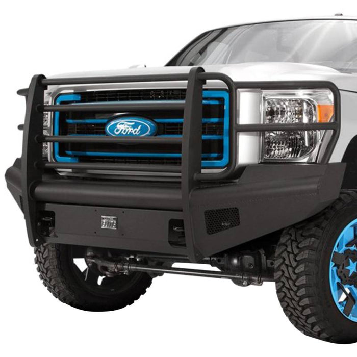 Fab Fours FS99-Q1660-1 Black Steel Elite Smooth Front Bumper w/ Full Guard for Ford F250/F350 1999-2004