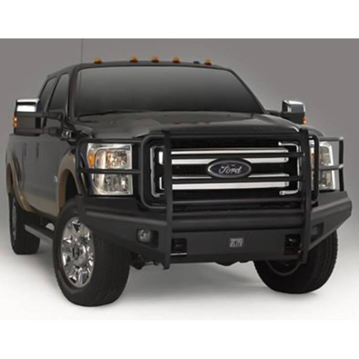 Fab Fours FS99-Q1660-1 Black Steel Elite Smooth Front Bumper w/ Full Guard for Ford F250/F350 1999-2004