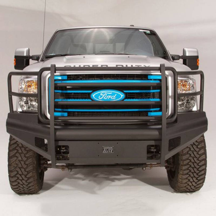 Fab Fours FS99-Q1660-1 Black Steel Elite Smooth Front Bumper w/ Full Guard for Ford F250/F350 1999-2004