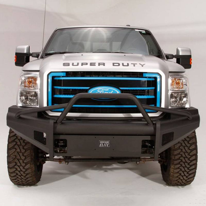 Fab Fours FS99-Q1662-1 Black Steel Elite Smooth Front Bumper w/ Pre-Runner Guard for Ford F250/F350 1999-2004