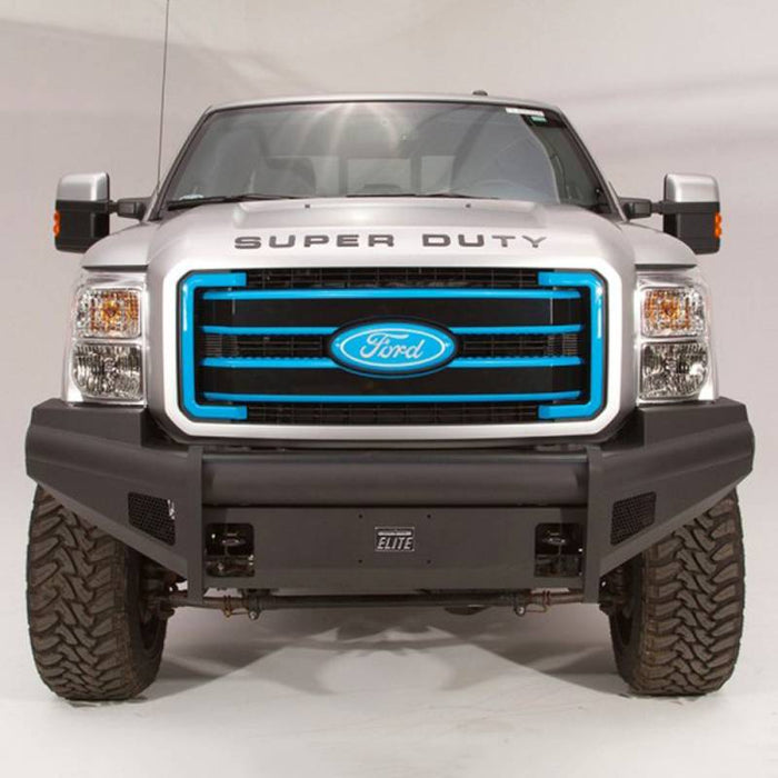 Fab Fours FS08-Q1961-1 Black Steel Elite Smooth Front Bumper for Ford F250/F350 2008-2010