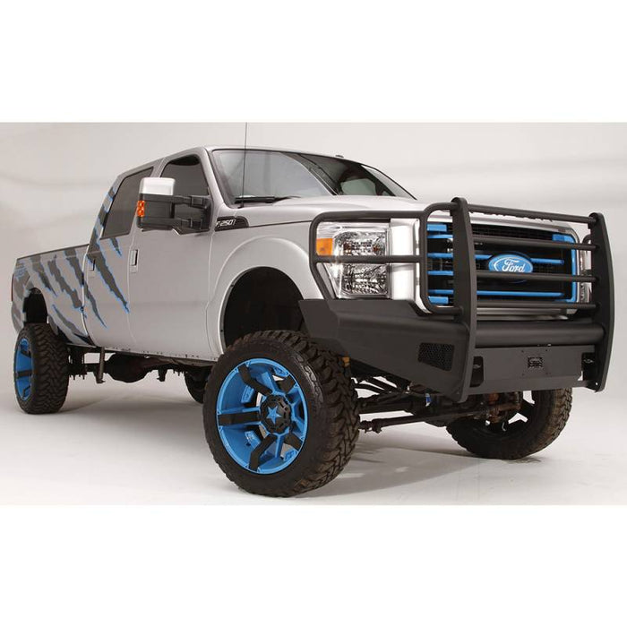 Fab Fours FS11-Q2560-1 Black Steel Elite Smooth Front Bumper w/ Full Guard for Ford F250/F350/F450/F550 2011-2016