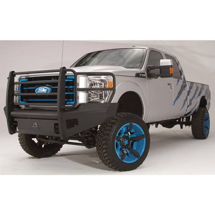 Fab Fours FS11-Q2560-1 Black Steel Elite Smooth Front Bumper w/ Full Guard for Ford F250/F350/F450/F550 2011-2016