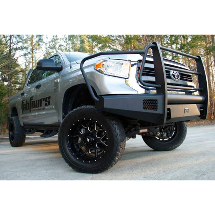 Fab Fours TT07-R1860-1 Black Steel Elite Smooth Front Bumper w/ Full Guard for Toyota Tundra 2007-2013