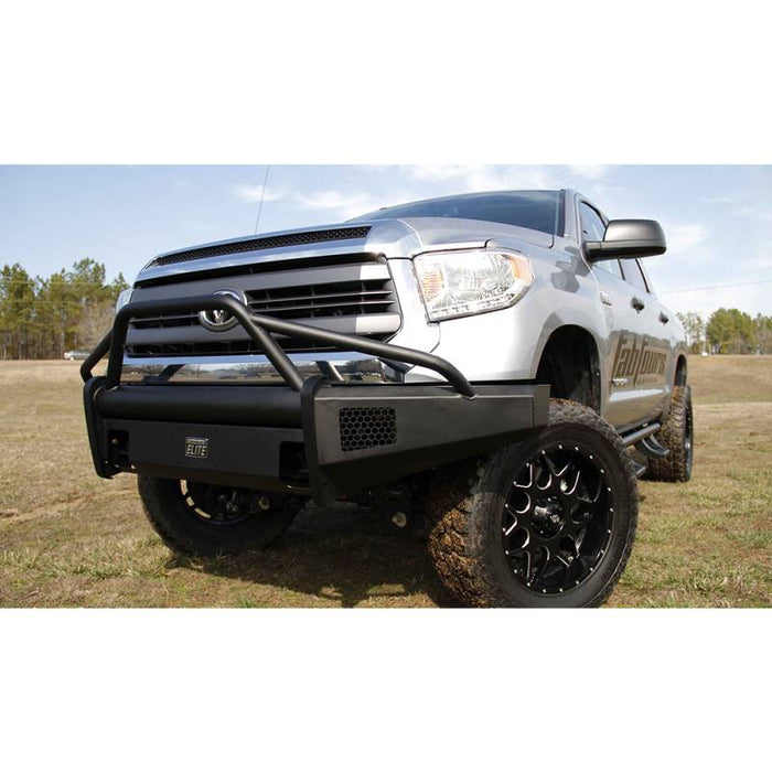 Fab Fours TT14-R2862-1 Black Steel Elite Smooth Front Bumper w/ Pre-Runner Guard for Toyota Tundra 2014-2021