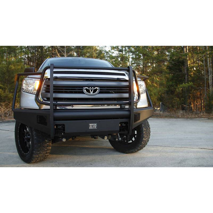 Fab Fours TT14-R2860-1 Black Steel Elite Smooth Front Bumper w/ Full Guard for Toyota Tundra 2014-2021