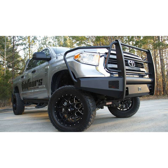 Fab Fours TT14-R2860-1 Black Steel Elite Smooth Front Bumper w/ Full Guard for Toyota Tundra 2014-2021