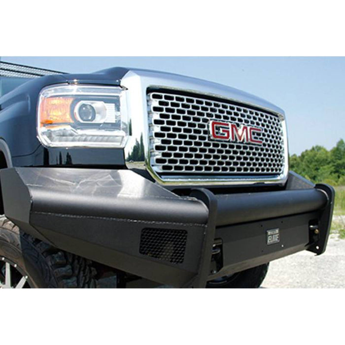 Fab Fours GM14-Q3161-1 Black Steel Elite Smooth Front Bumper for GMC Sierra 2500HD/3500 2015-2019