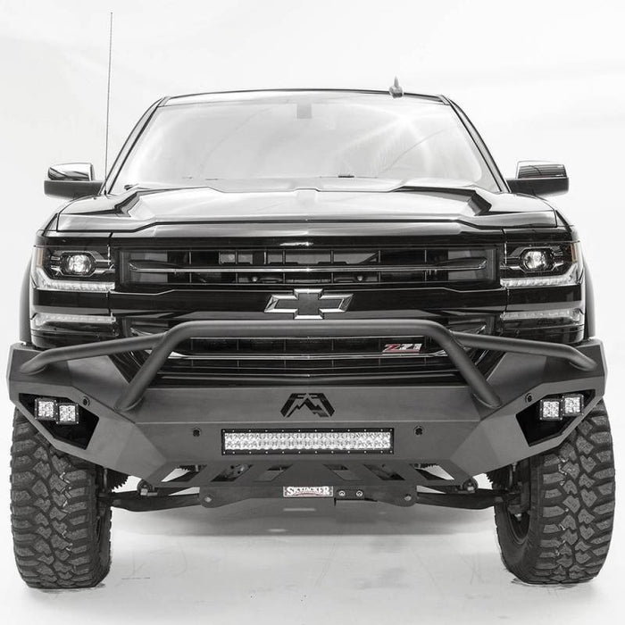 Fab Fours CS16-D3852-1 Vengeance Front Bumper w/ Pre-Runner Guard and Sensor Holes for Chevy Silverado 1500 2016-2018