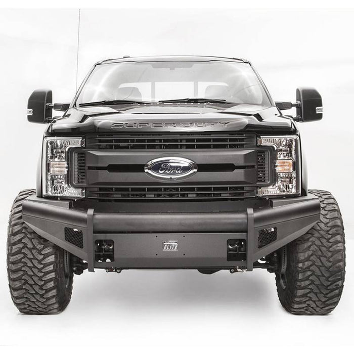 Fab Fours FS17-Q4161-1 Black Steel Elite Smooth Front Bumper for Ford F250/F350/F450/F550 2017-2022