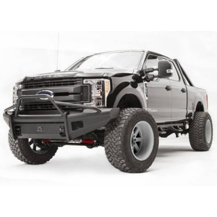 Fab Fours FS17-Q4162-1 Black Steel Elite Smooth Front Bumper w/ Pre-Runner Guard for Ford F250/F350/F450/F550 2017-2022