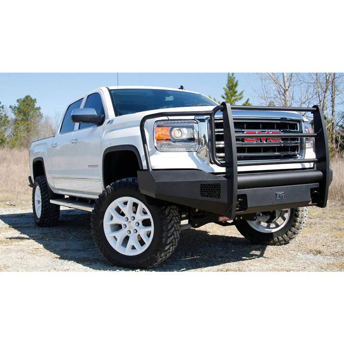 Fab Fours GS14-R3160-1 Black Steel Elite Smooth Front Bumper w/ Full Guard for GMC Sierra 1500 2014-2015