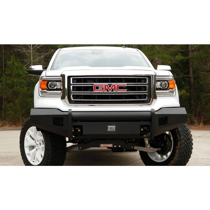 Fab Fours GS14-R3161-1 Black Steel Elite Smooth Front Bumper for GMC Sierra 1500 2014-2015